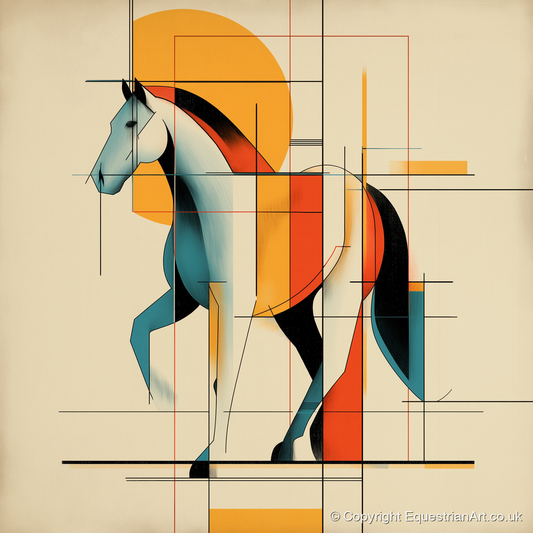 Geometric Equine Rhythm - horse portrait art print and canvas by Dominic Vaughn A.I