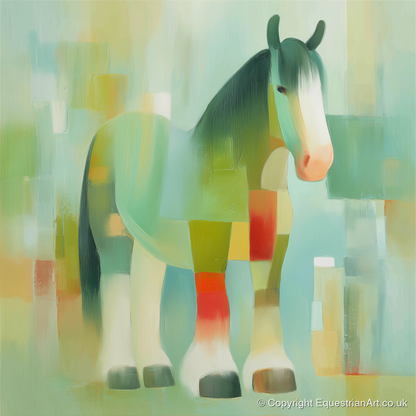 Geometric Gentle Giant - horse breed art print and canvas by Leon Lambert A.I