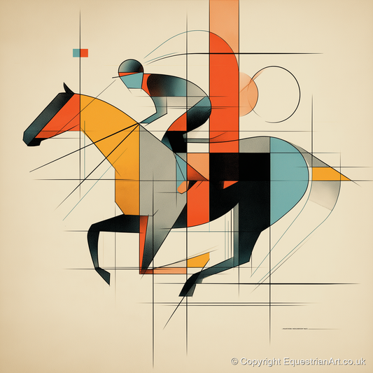 Geometric Racing Form - racing horse art print and canvas by Dominic Vaughn A.I