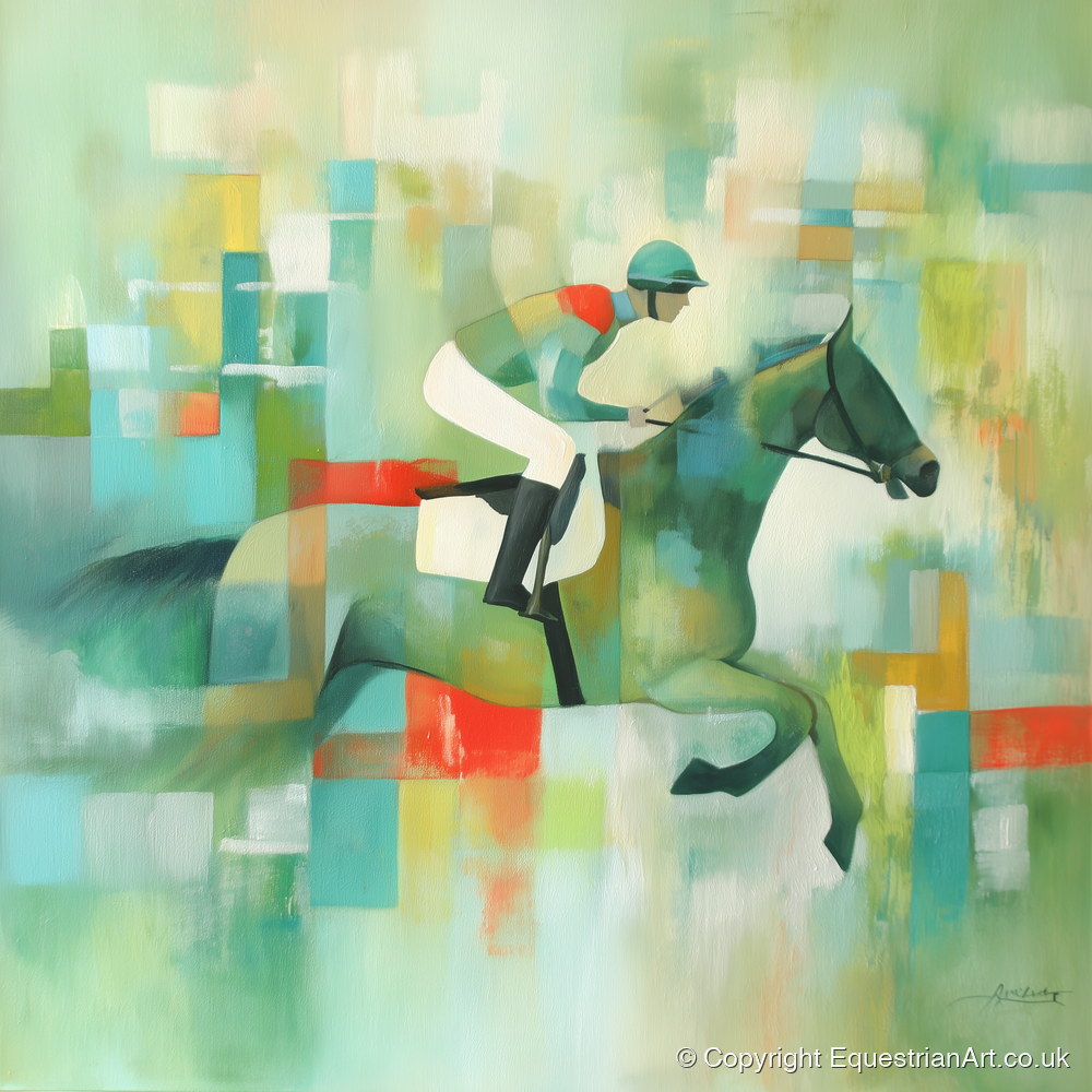 Geometric Racing Form - racing horse art print and canvas by Leon Lambert A.I