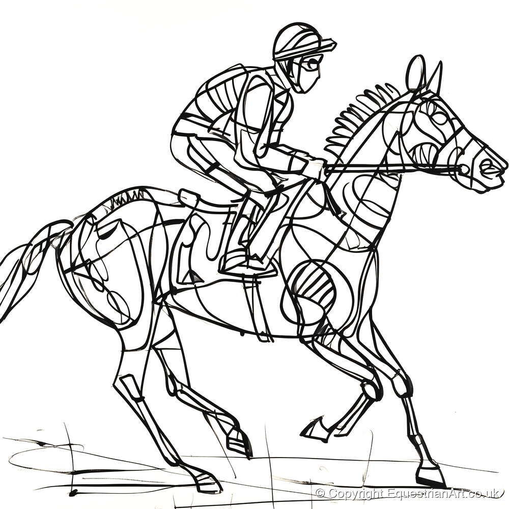 Geometry of Speed - racing horse art print and canvas by Conrad Gallagher A.I