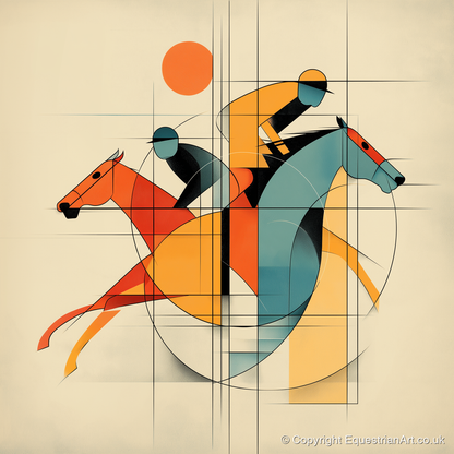 Geometry of the Gallop - racing horse art print and canvas by Dominic Vaughn A.I
