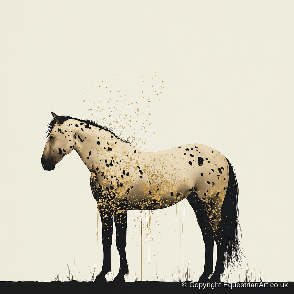 Gilded Appaloosa Elegance - horse breed art print and canvas by Nolan Atherton A.I