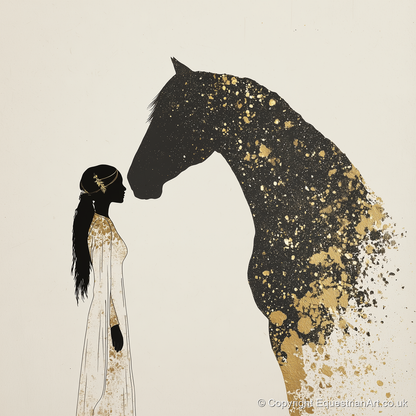 Gilded Bond - horse & rider art print and canvas by Nolan Atherton A.I