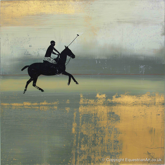 Gilded Chukka - polo horse art print and canvas by Graham Whitaker A.I