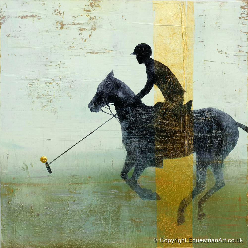 Gilded Chukka - polo horse art print and canvas by Graham Whitaker A.I