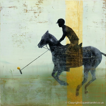 Gilded Chukka - polo horse art print and canvas by Graham Whitaker A.I