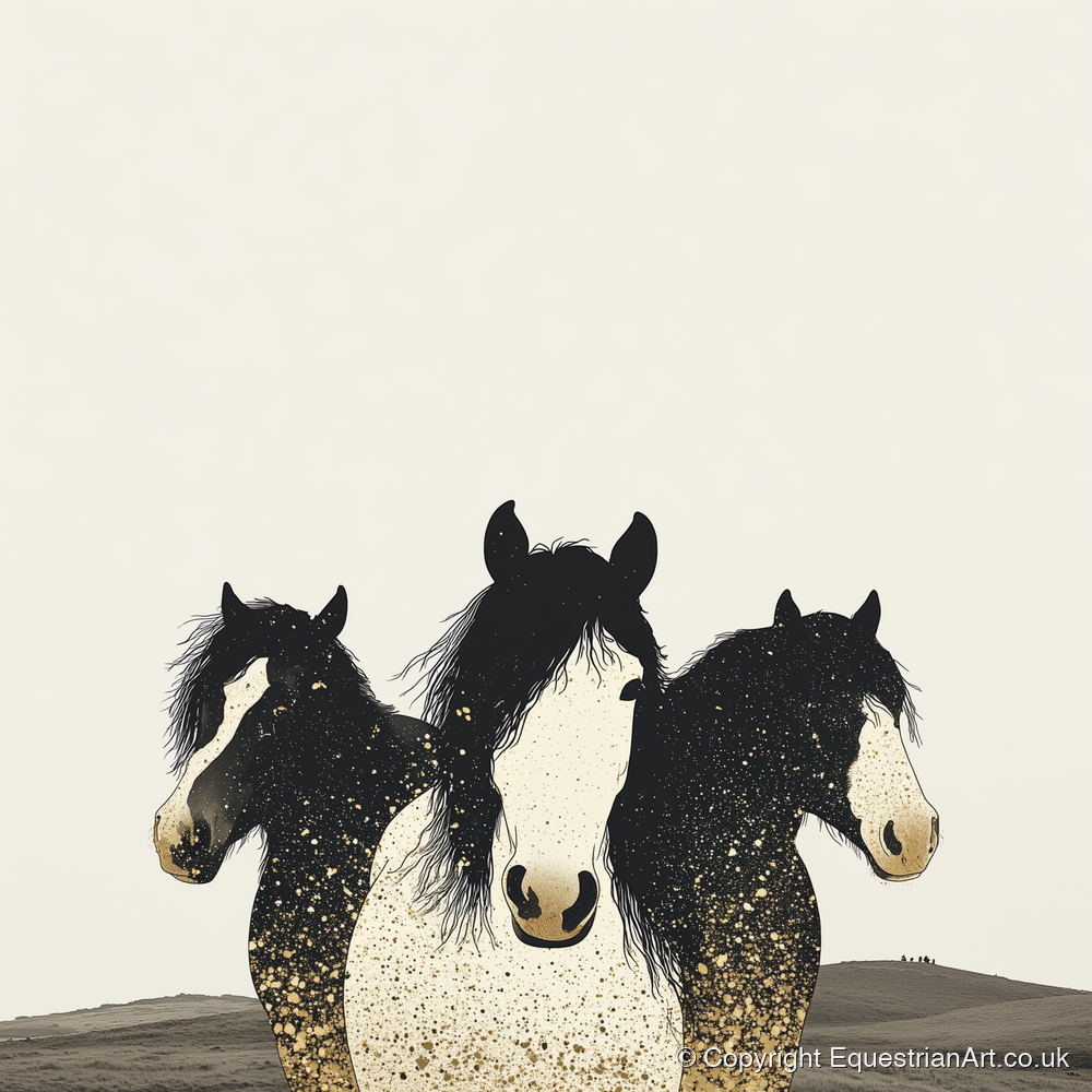 Gilded Companions - horse landscape art print and canvas by Nolan Atherton A.I