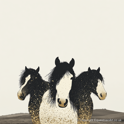 Gilded Companions - horse landscape art print and canvas by Nolan Atherton A.I