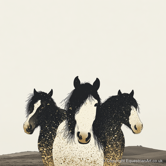 Gilded Companions - horse landscape art print and canvas by Nolan Atherton A.I