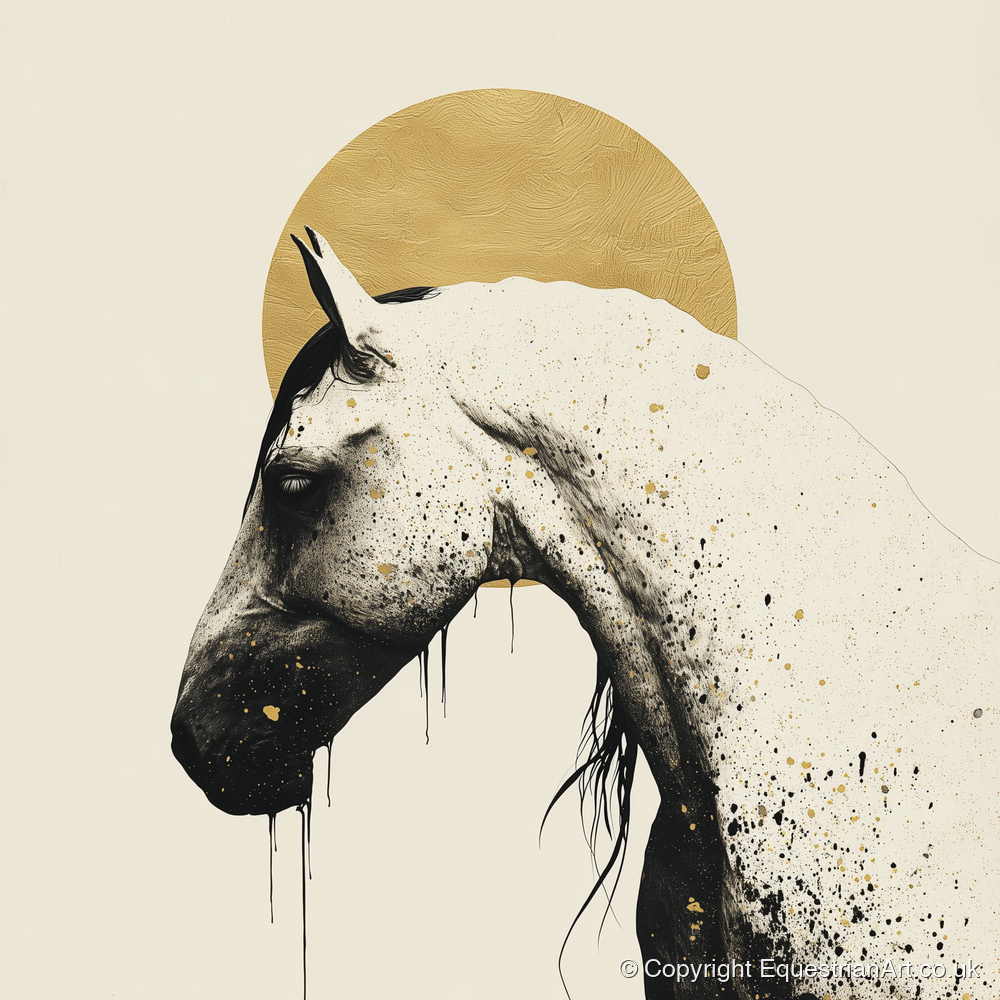 Gilded Equine Profile - horse breed art print and canvas by Nolan Atherton A.I