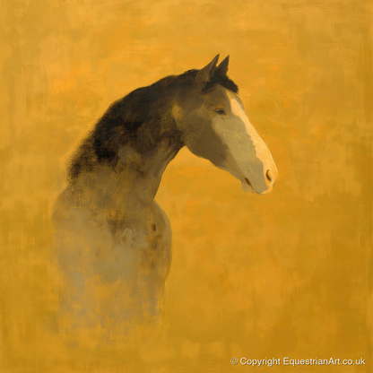 Gilded Equine Profile - horse portrait art print and canvas by Vincent Delaney A.I