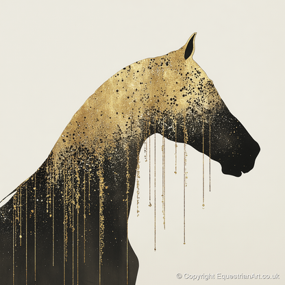 Gilded Equine Silhouette - horse breed art print and canvas by Nolan Atherton A.I