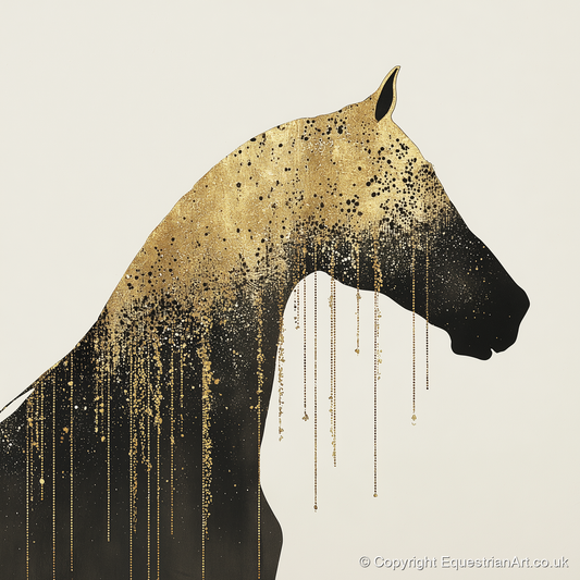 Gilded Equine Silhouette - horse breed art print and canvas by Nolan Atherton A.I