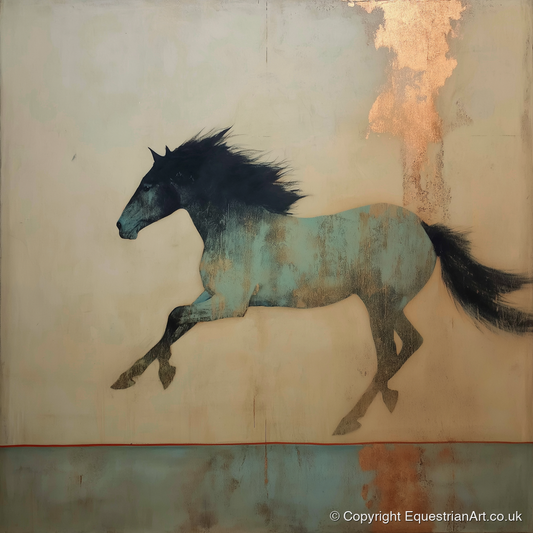 Gilded Equine Spirit - horse portrait art print and canvas by Eloise Fairfax A.I