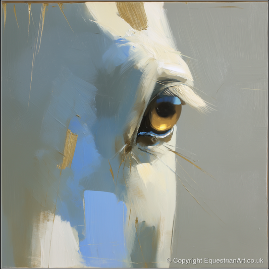 Gilded Gaze Portrait - horse portrait art print and canvas by Elias Thorne A.I