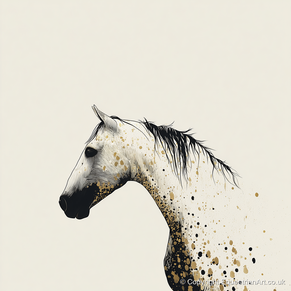Gilded Ink Equine Profile - horse breed art print and canvas by Nolan Atherton A.I