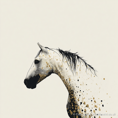 Gilded Ink Equine Profile - horse breed art print and canvas by Nolan Atherton A.I