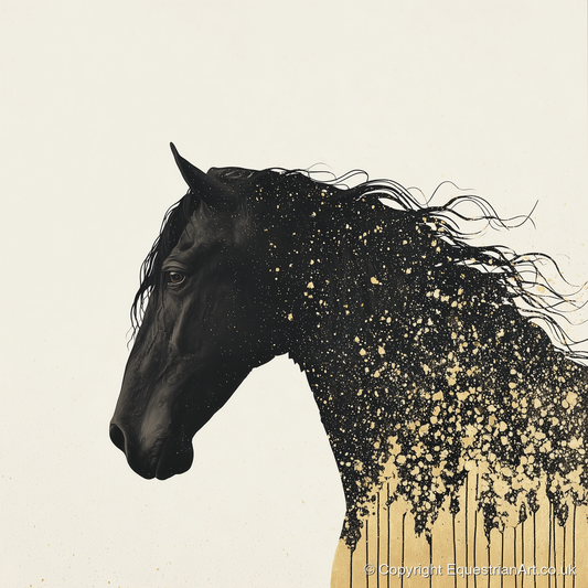 Gilded Midnight Equine - horse breed art print and canvas by Nolan Atherton A.I