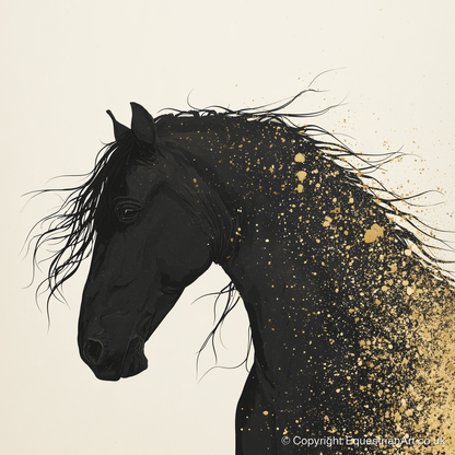 Gilded Midnight - horse breed art print and canvas by Nolan Atherton A.I