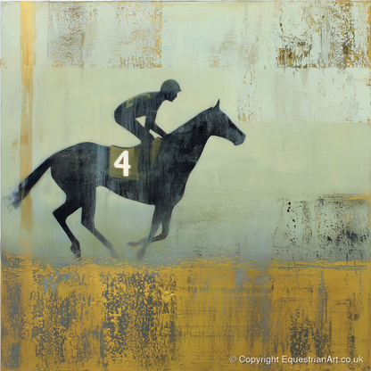 Gilded Number Four - racing horse art print and canvas by Graham Whitaker A.I