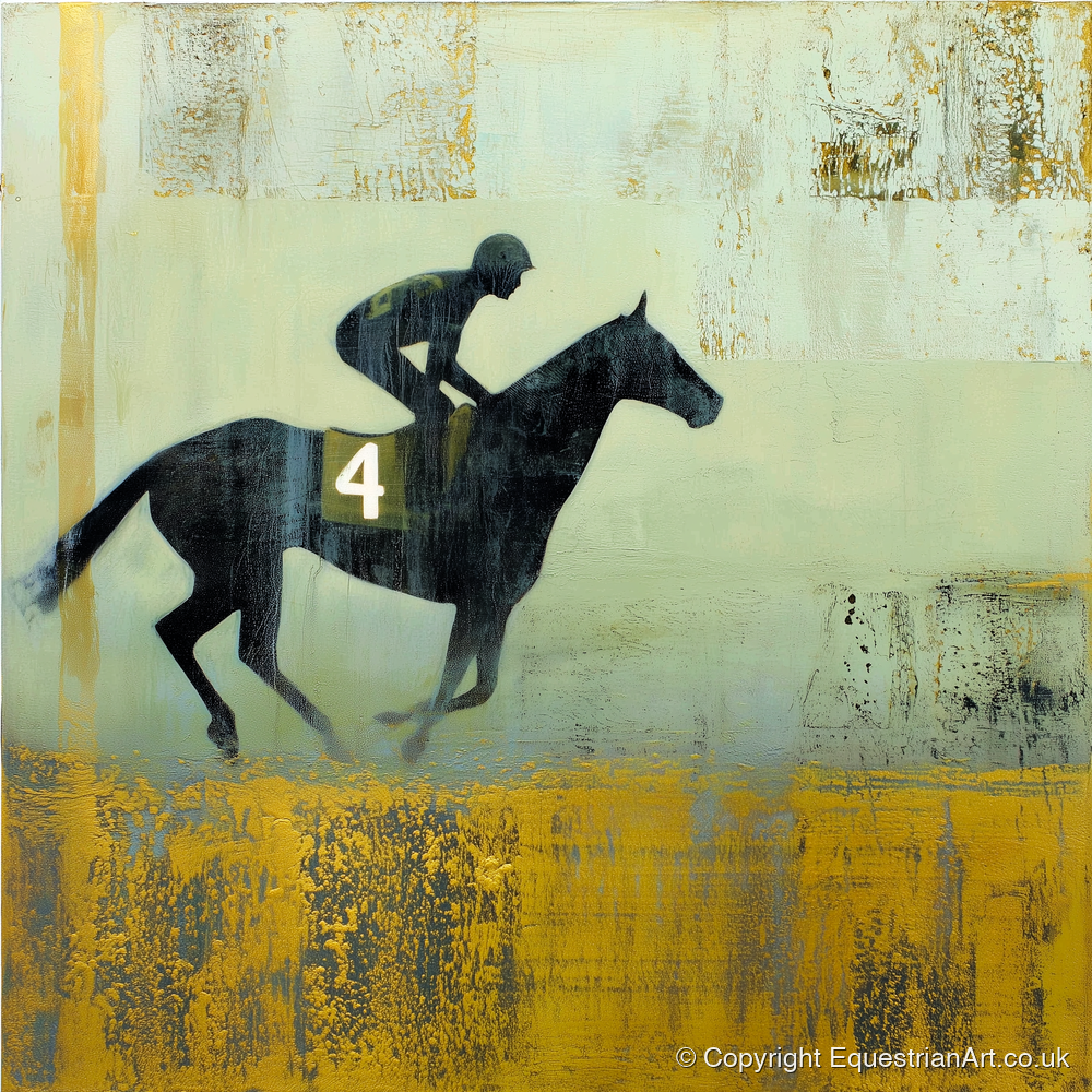 Gilded Number Four - racing horse art print and canvas by Graham Whitaker A.I
