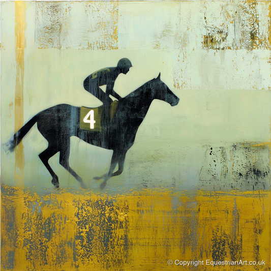 Gilded Number Four - racing horse art print and canvas by Graham Whitaker A.I