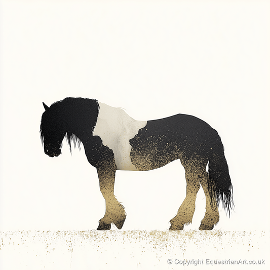 Gilded Piebald Profile - horse breed art print and canvas by Nolan Atherton A.I