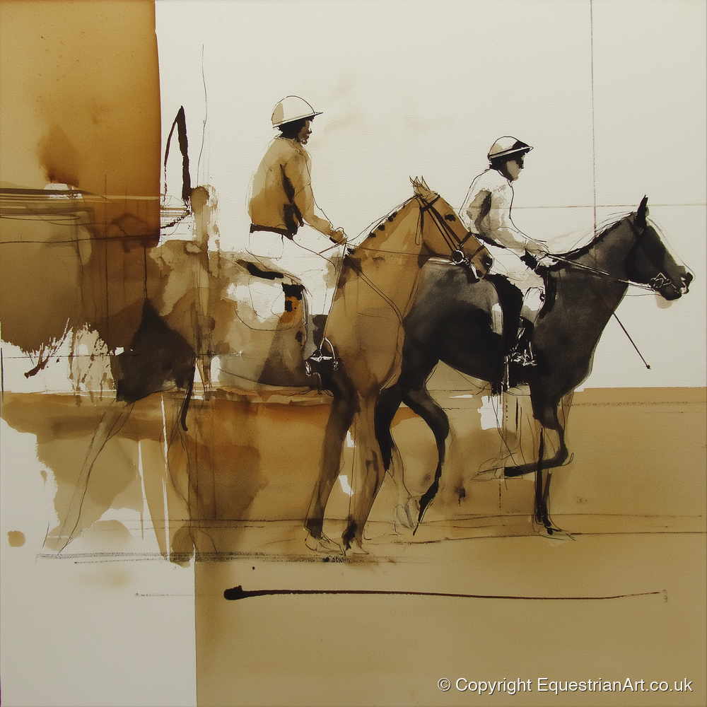 Going to Post - racing horse art print and canvas by Harrison Cole A.I
