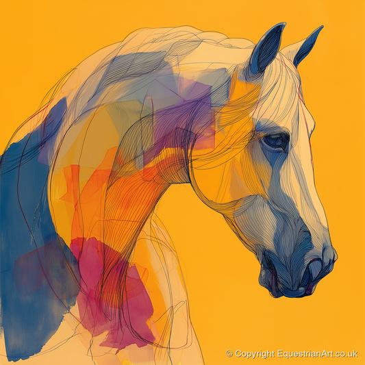 Golden Equine Spirit - horse breed art print and canvas by Tobias Blake A.I