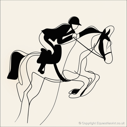 Grace in Flight - show jumping horse art print and canvas by Felix Chambers A.I