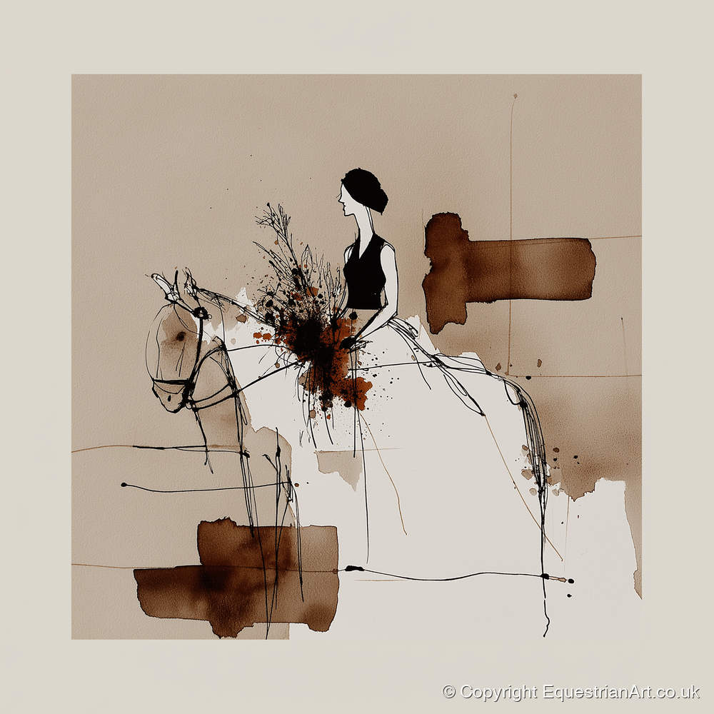Graceful Partnership - horse & rider art print and canvas by Julian Vance A.I