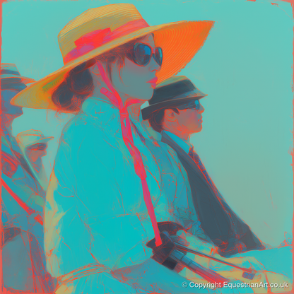 Grandstand Glamour - racing horse art print and canvas by Evelyn Banks A.I