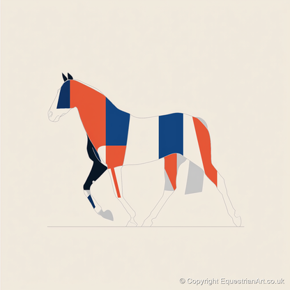 Graphic Equine Geometry - horse breed art print and canvas by Byron Adler A.I