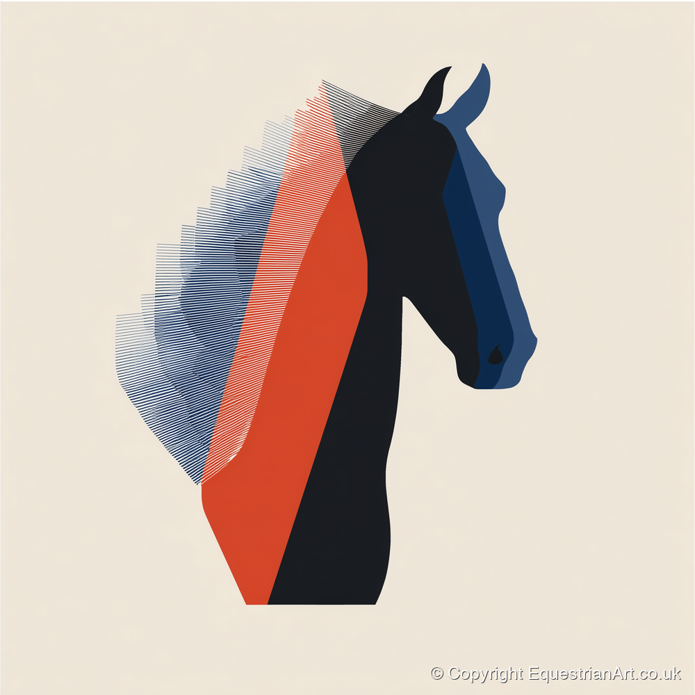 Graphic Equine Profile - horse breed art print and canvas by Byron Adler A.I