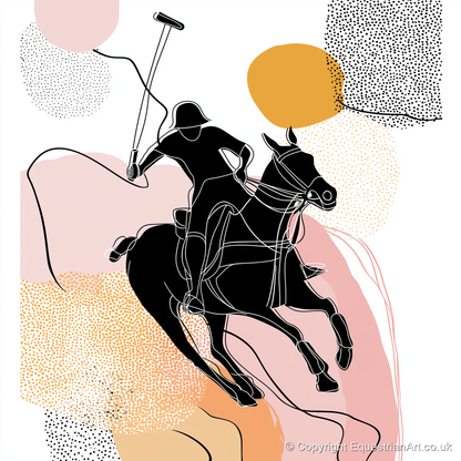 Graphic Polo Motion - polo horse art print and canvas by Esther Fairchild A.I
