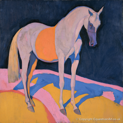 Grey Arabian In Bold Colours - horse breed art print and canvas by Helena Ashby A.I