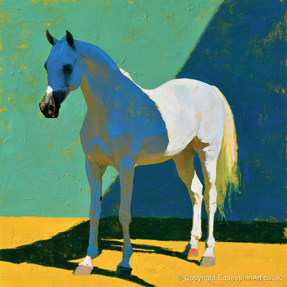 Grey Arabian with Blue Shadows - horse breed art print and canvas by Daphne Morley A.I