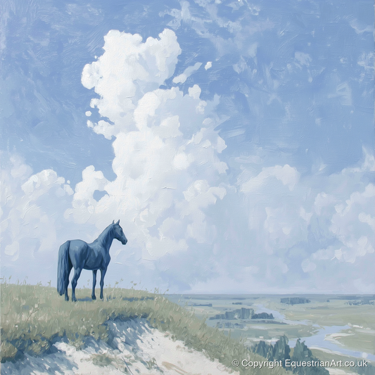 Guardian of the Valley - horse landscape art print and canvas by Oscar Pendleton A.I