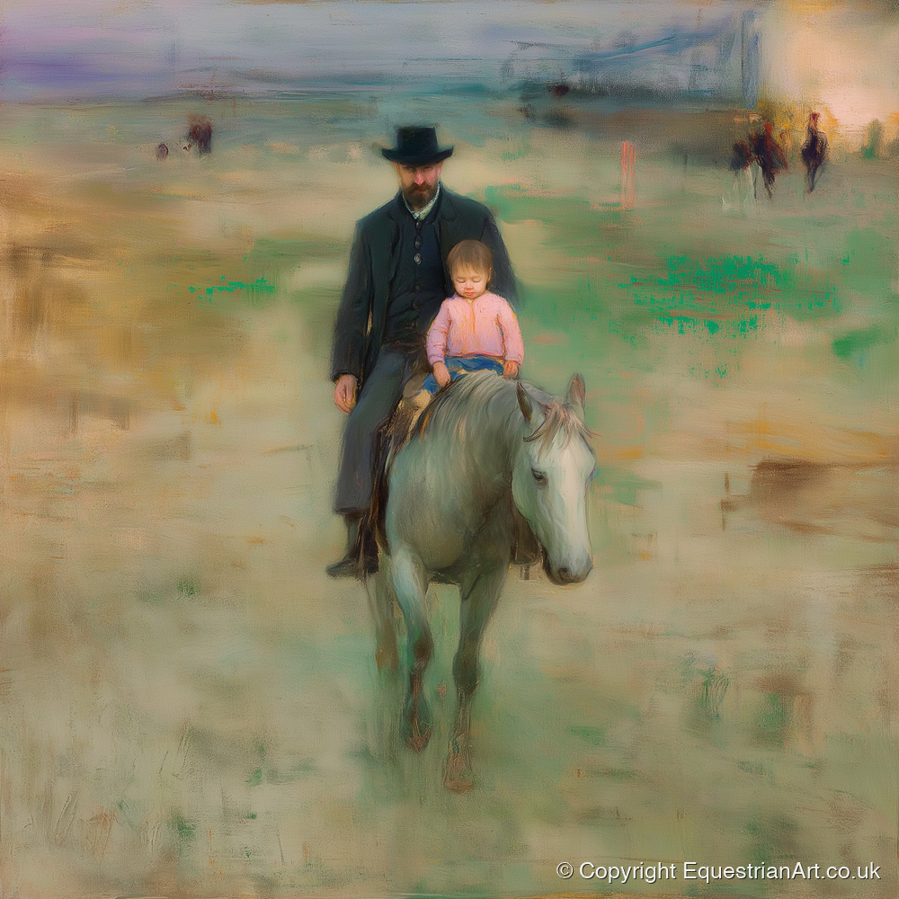 Guiding the Way - horse & rider art print and canvas by Nathaniel Reed A.I