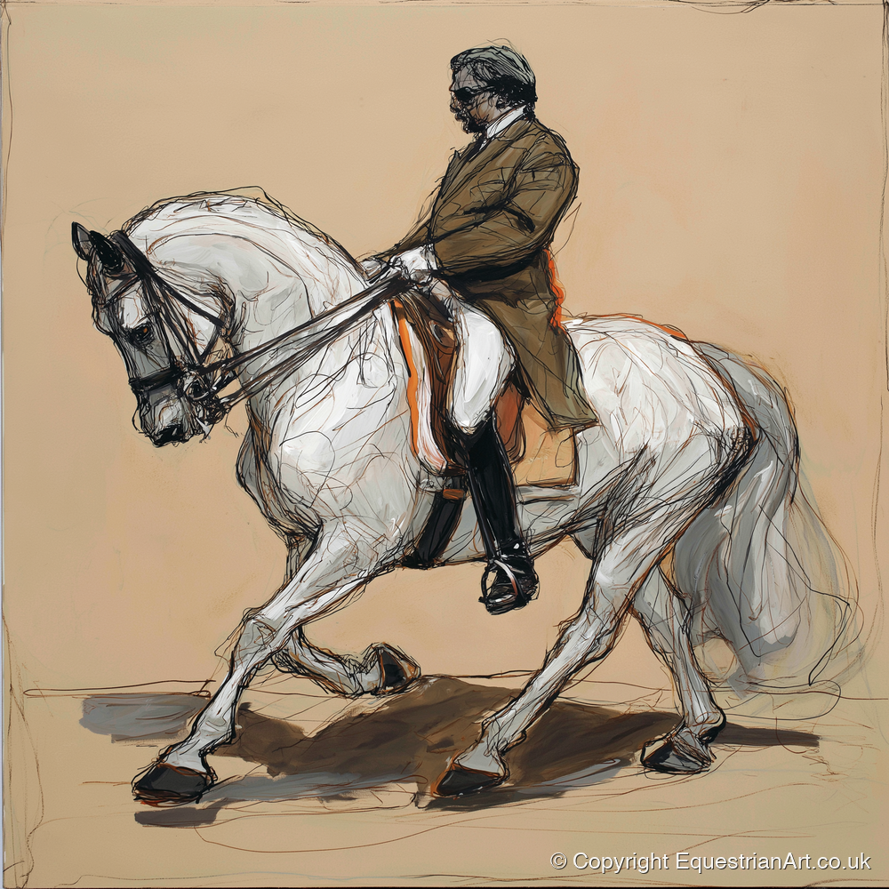 Harmonious Passage - dressage horse art print and canvas by Jasper Montgomery A.I