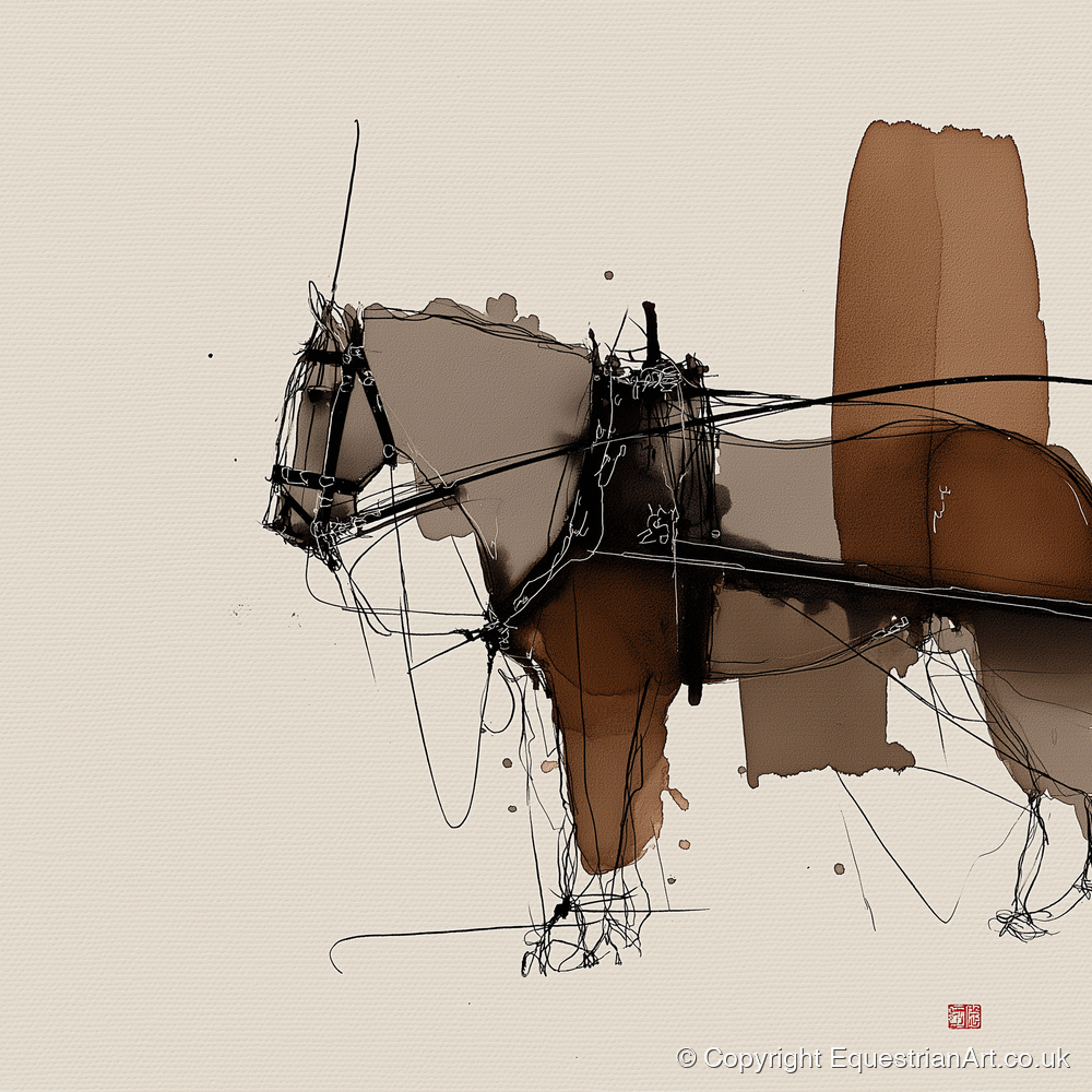 Harnessed Form - working horse art print and canvas by Julian Vance A.I