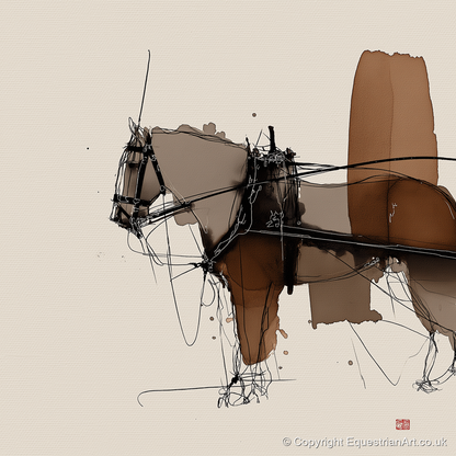 Harnessed Form - working horse art print and canvas by Julian Vance A.I