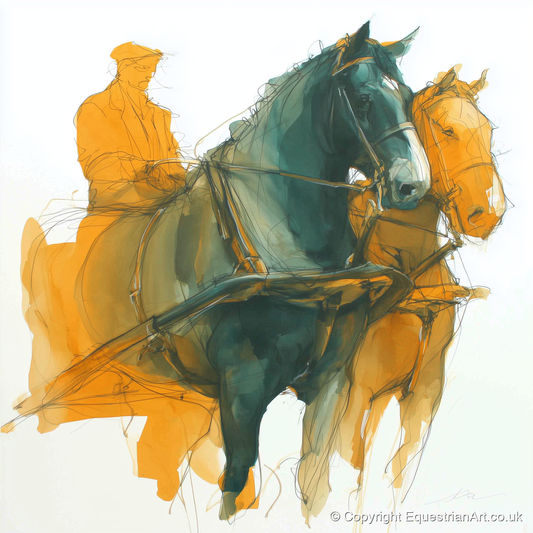 Harnessed Momentum - working horse art print and canvas by Elliot Caldwell A.I