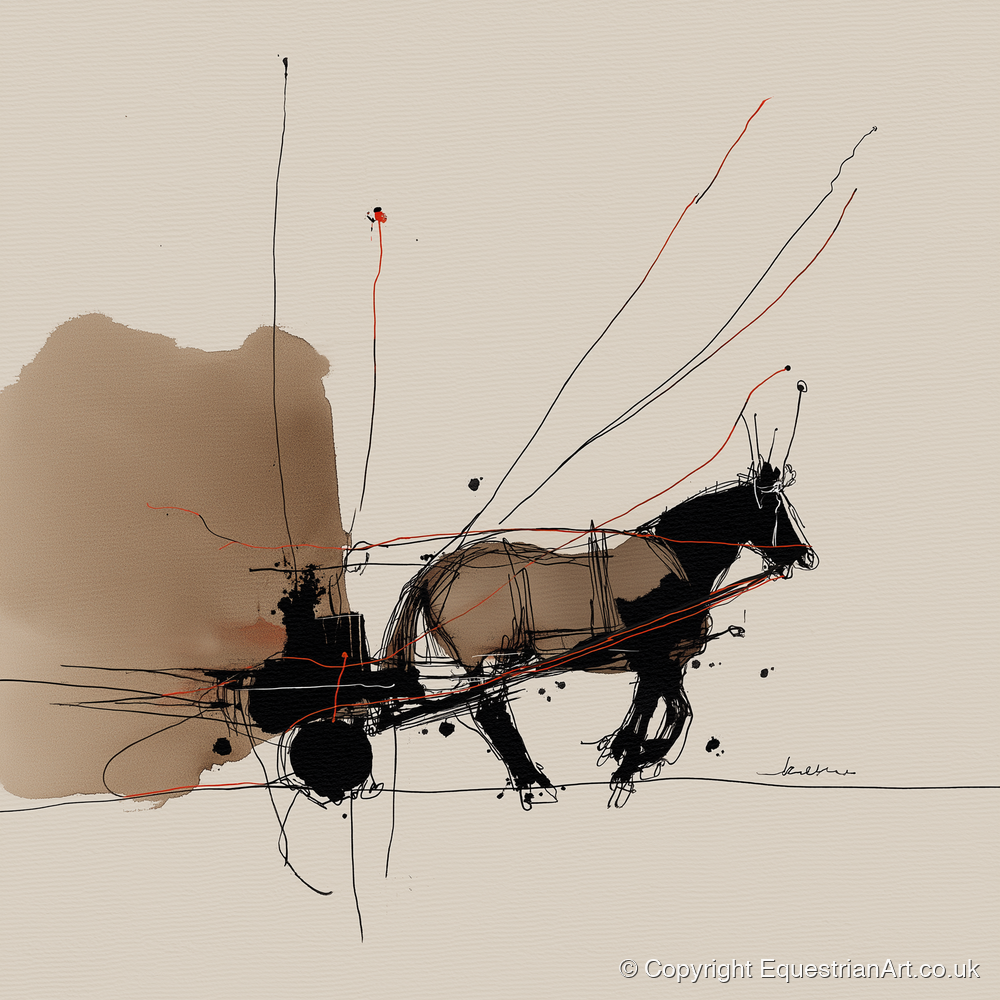 Harnessed Motion - working horse art print and canvas by Julian Vance A.I