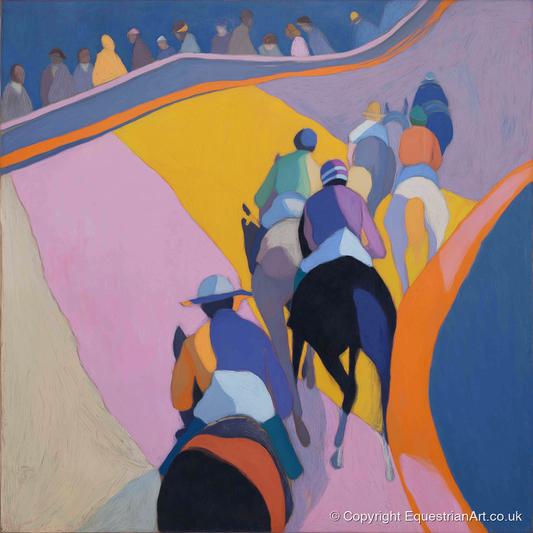 Heading To The Post - racing horse art print and canvas by Helena Ashby A.I