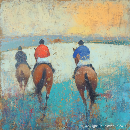 Heading to the Start - racing horse art print and canvas by Benedict Croft A.I
