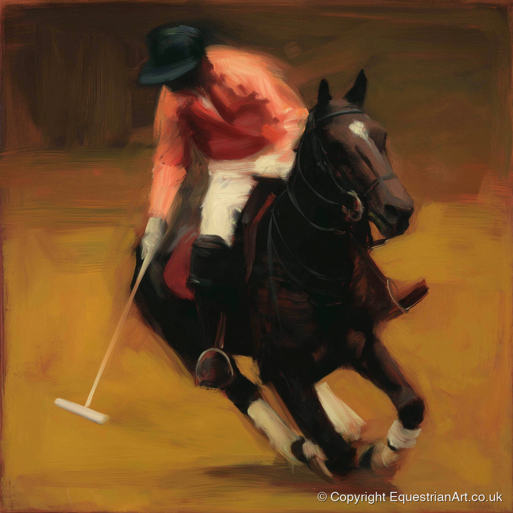 Heat of the Chukka - polo horse art print and canvas by Thomas Cavendish A.I