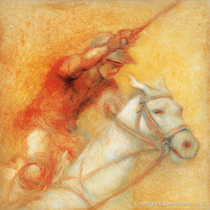 Heat of the Chukka - polo horse art print and canvas by Douglas Fairley A.I