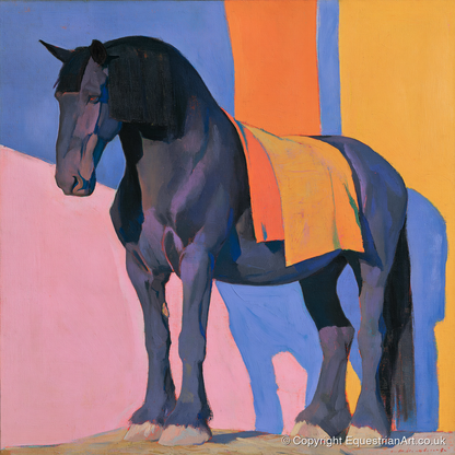 Heavy Horse Colour Block Portrait - horse breed art print and canvas by Helena Ashby A.I